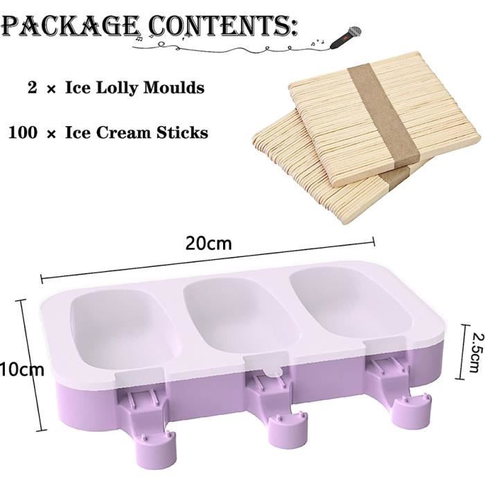 Moules à Glaces Silicone 12 Compartiments – Kit Complet Popsicles Réutilisables Bleu – Sans BPA