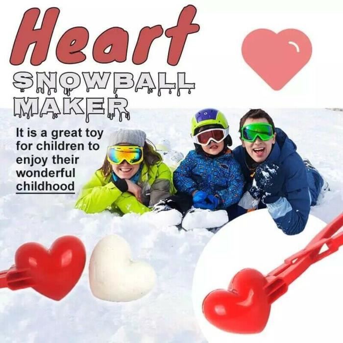 Outil de Fabrication de Boules de Neige en Forme de Cœur pour Batailles en Plein Air et Aire de Jeux Outil de Fabrication de Boules de Neige en Forme de Cœur pour Batailles en Plein Air et Aire de Jeux