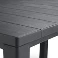 SHOT CASE - Table de jardin - rectangulaire - gris graphite - en résine finition bois - 4 a 6 personnes - Julie - Allibert by KETE-2