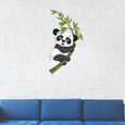 Sticker Mural,Sticker Mural Panda Jouant sur La Branche Bambou Sticker Mural Amovible pour Les Enfants Bébé Chambre,(24X45 Cm)-2