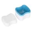 Drfeify Boîte de rangement pour fausses dents 3 Couleurs Caisse de Stockage de Fausses Dents de Dentier avec Filtre(Bleu)-2