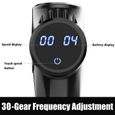 Massage Gun Professional Carbon Black LCD Screen 30 Speeds - Cordless_voghion.com