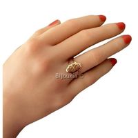 BAGUE JONC BOMBÉE ajourée dentelée en plaqué or 18 carats 750/000 T50 à 60 EUR 64,80 - FR