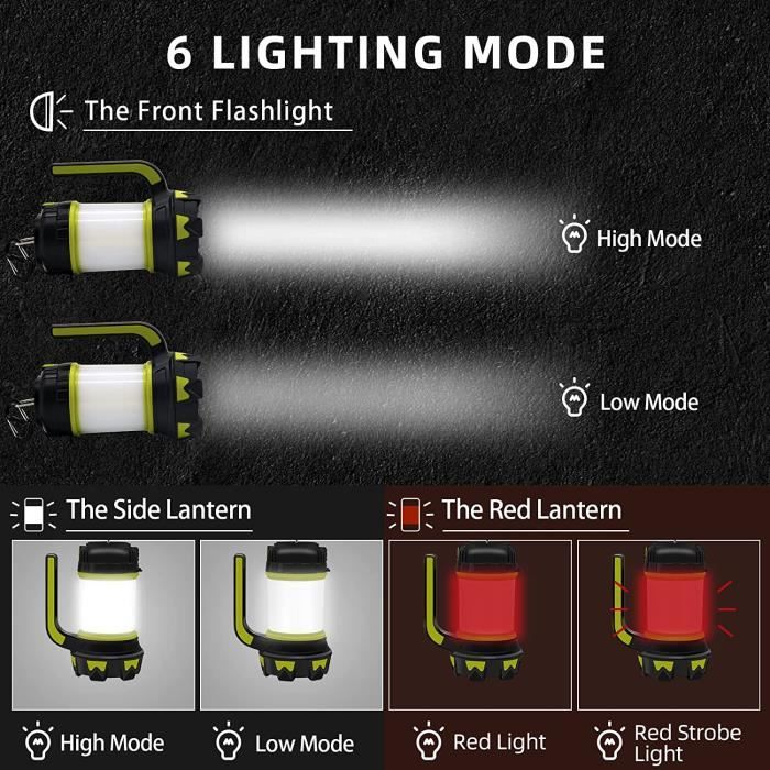 Lanterne De Camping Anti-Moustiques Hapop - Lampe LED Rechargeable USB Étanche IPX6 Avec Crochet Rétractable, Idéale Pour Tentes Et Soirées Extérieures