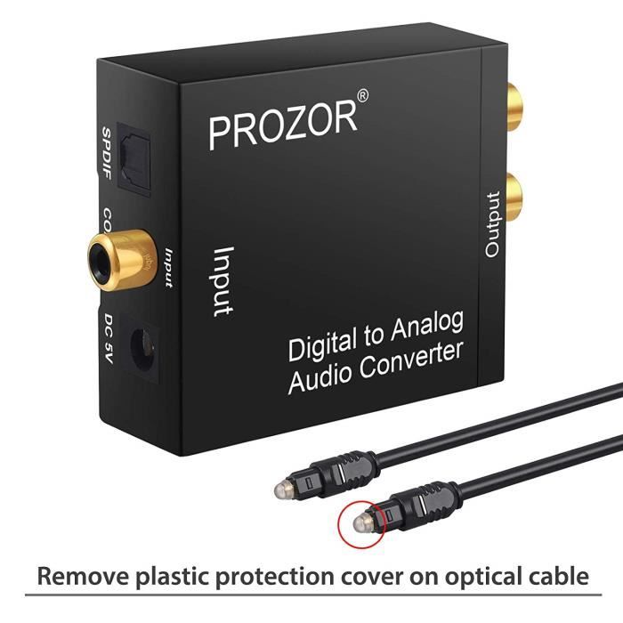 PROZOR – convertisseur DAC, récepteur intégré, Compatible Bluetooth,  192kHz, avec télécommande IR, Coaxial numérique Toslink vers L/R RCA