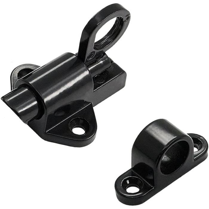 Verrou De Porte Automatique En Acier Carbone - Finition Noire - Installation Facile Et Performance Fiable