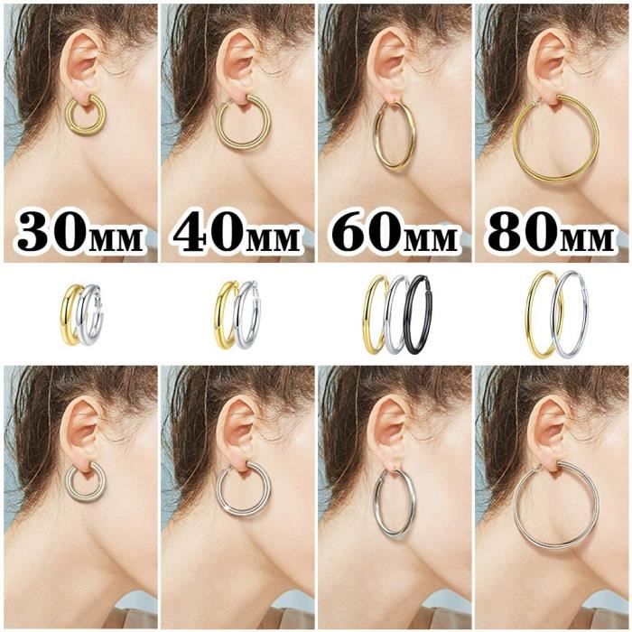 COYUN 7 Paires Boucles D'Oreilles Anneau Homme Femme, Petites Boucles D'Oreilles Créoles Pour Acier Chirurgical, Piercing Oreille Lobe Piercing Hoop Hinged Boucles D'Oreilles Dormeuses