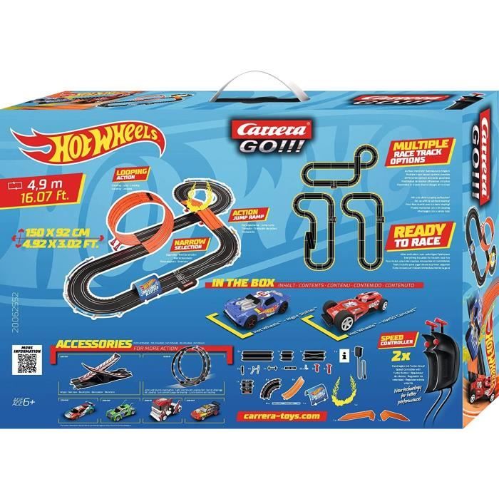 Carrera Go!!! Set de piste et de voiture de course Hot Wheels 4,9 m