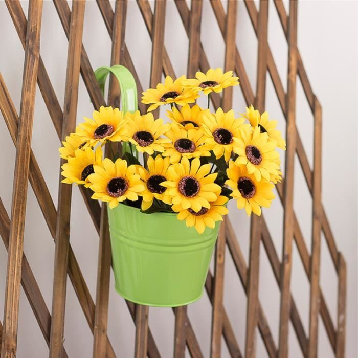 Pot De Fleurs Mural En Métal Orange Avec Double Crochets – Idéal Pour Balcon, Fenêtre Et Décoration Extérieure - 5