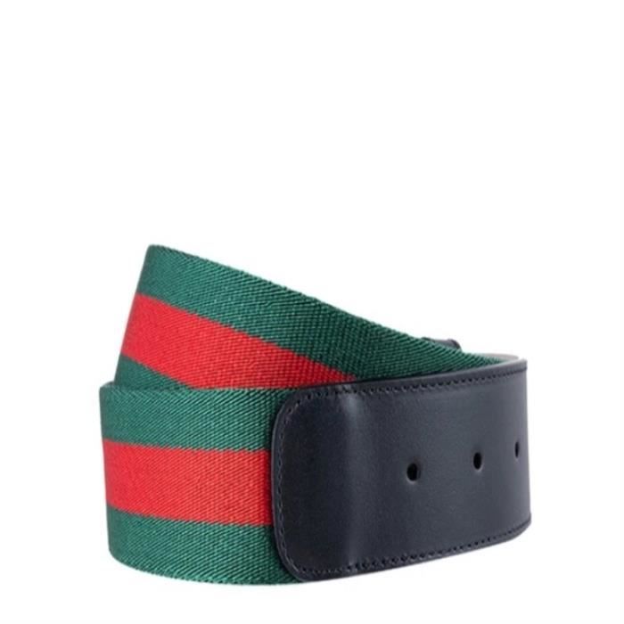 Gucci Interlocking G Pure Web Belt Green Red Black Couleurs multiples Cdiscount Pret a Porter