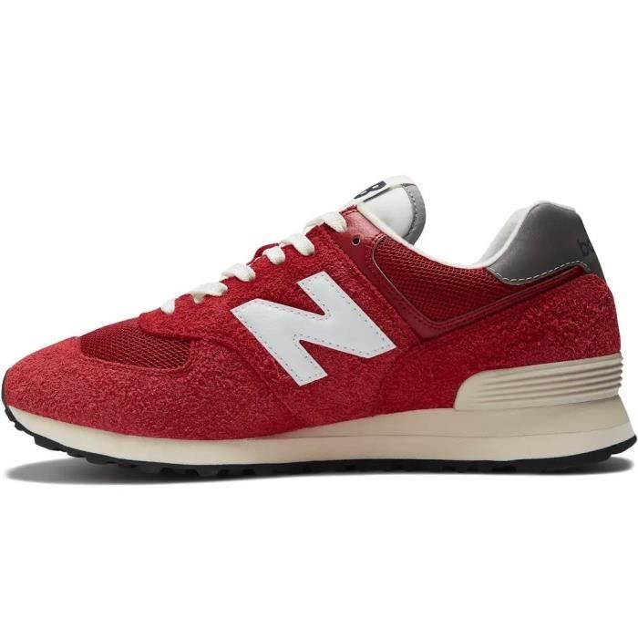Chaussures NEW BALANCE 574 Rouge Homme Adulte Textile Lacets Plat Rouge Cdiscount Chaussures