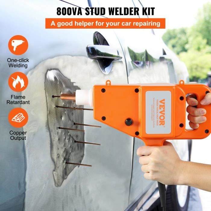 ALASMOYER Debosselage Carrosserie, Ensemble de 2 Outils de Kit Debosselage Carrosserie de Bosses de Voiture, Verre, éCran, Carreaux Et DéPlacement D'Objets(Orange
