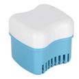 Drfeify Boîte de rangement pour fausses dents 3 Couleurs Caisse de Stockage de Fausses Dents de Dentier avec Filtre(Bleu)-3