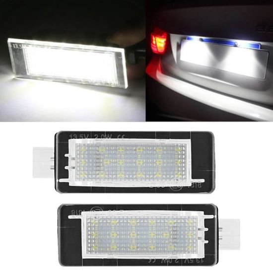 Ampoules LED Éclairage LED Plaque Immatriculation Pour Dacia Duster II, Renault Megane/Clio - Blanc 6000K - Lot De 2 Feux Etanches Ip67