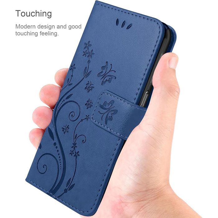 Coque Portefeuille + 2 Verres Trempés Pour Redmi Note 14/13/14C - Effet Cuir Bleu - Neuf Sous Blister