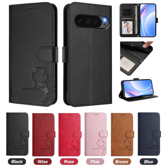 Coque Portefeuille Cuir PU Pour Google Pixel 10/10 Pro - Protection Complète, 2 Emplacements Cartes, Fermeture Magnétique, Support Intégré - Bleu Foncé
