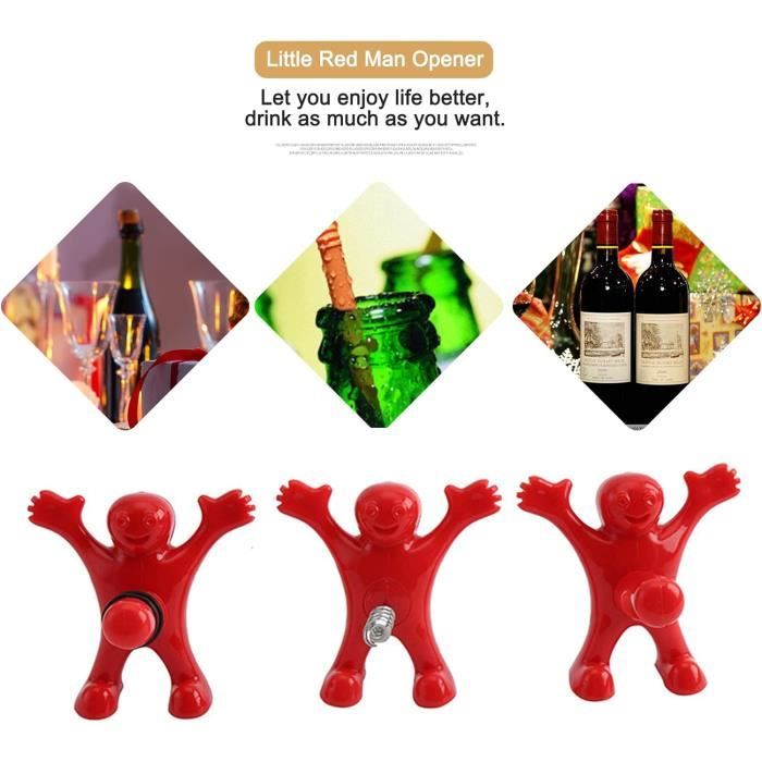 Lot De 3 Tire-bouchons Et Bouchon De Vin Humoristiques - Cadeau Drôle Pour Amateurs De Vin