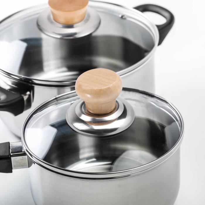 4 Poignées De Couvercle De Casserole Universelles - Acier Inoxydable & Bakélite | Noir