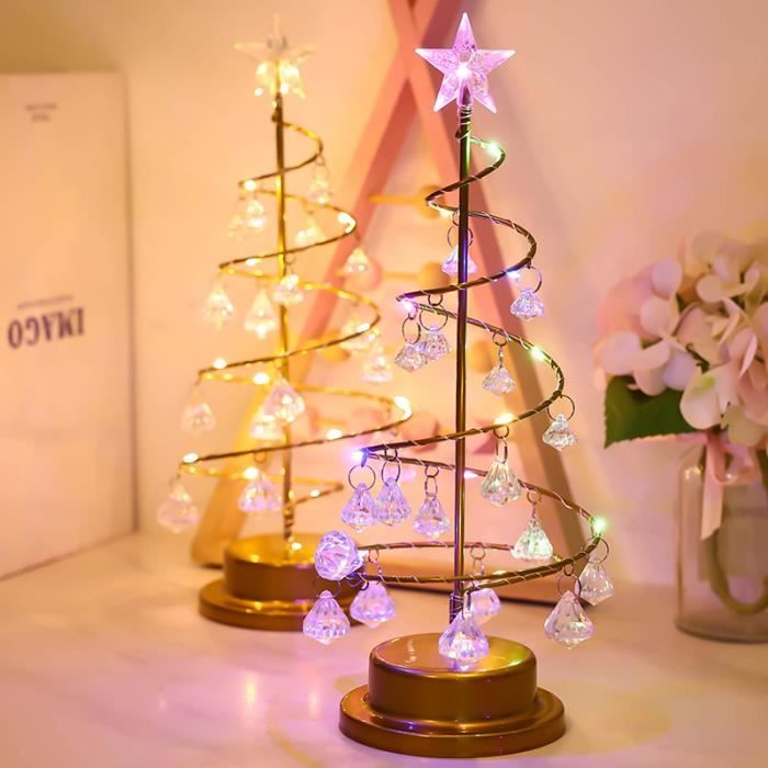 Lampe de table d'arbre de Noël éclairée par LED, pièce