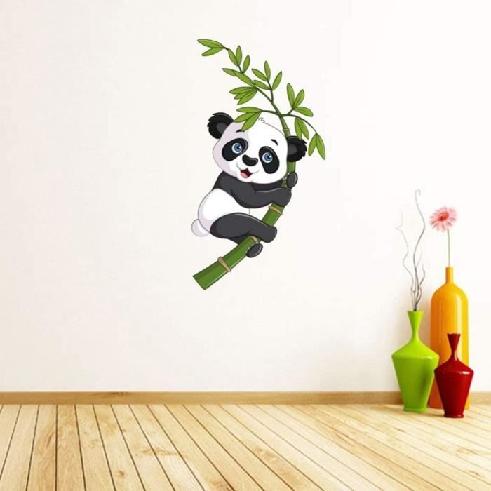 Sticker Prénom Personnalisable Panda Et Son Bambou – Stickers CHAMBRE ENFANTS Chambre Bébé