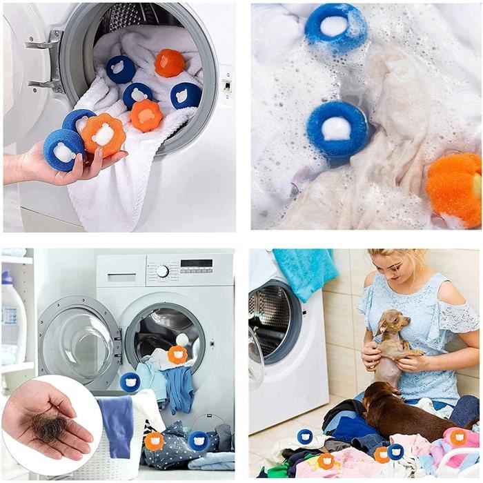 Boule Anti-poils Pour Machine à Laver - Réutilisable, Capture Les Poils D'animaux Sur Vêtements Et Linge