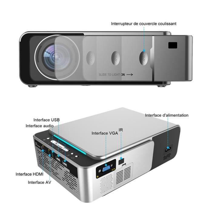 Vidéoprojecteur GENERIQUE Mini projecteur BT4.2 HD 1080P Portable