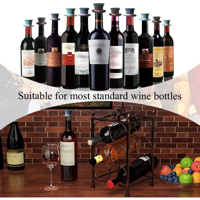 Lot De 16 Bouchons De Bouteille De Vin En Silicone Réutilisables - 4 Couleurs Pour Vin Mousseux, Champagne Et Vins Frais