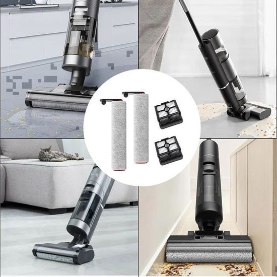 Accessoires H12 Pro FlexReach pour Dreame H12 Pro FlexReach / H15 Pro Pièces de rechange humides et sèches Ensemble d'accessoires 5 pièces Comprend 2 rouleaux de brosse, 2 remplacemen