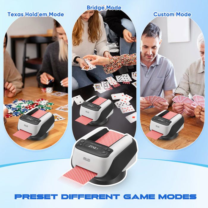 Mélangeur De Cartes Électrique Automatique - 6 Jeux De Poker - Silencieux - Fonctionne Sur 4 Piles C