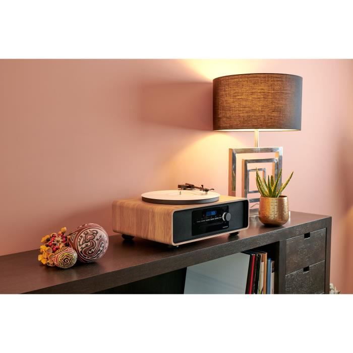 Thomson MIC300IDABBT - Micro Chaîne Hi-Fi Bluetooth DAB+ CD USB Induction Bois Chêne Clair