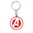 Porte Cles Marvel Avengers Logo Rouge Blanc En Plastique Pvc