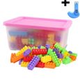 Jouets éducatifs de boîte de rangement de blocs de construction en plastique granulaires d'enfants, 72 pièces-0