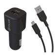 MUVIT FOR CHANGE Pack Chargeur Voiture 12W + Câble Micro USB - 1.2 m - Noir-0