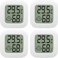 4 Pack Thermometre Interieur Mini LCD Thermomètre Hygrometre Haute Précision Moniteur avec Air icône pour Cuisine Chambre de Bébé -0
