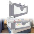 LARS360 Barrière de lit pour enfant - 180 cm - Protection contre les chutes - Lit réglable en hauteur - Sécurité anti-chute-0