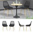 OK-Living Chaise de jardin Chaise de terrasse Chaise de balcon Klaas noir Chaise avec siège-baquet (Lot de 2)-0