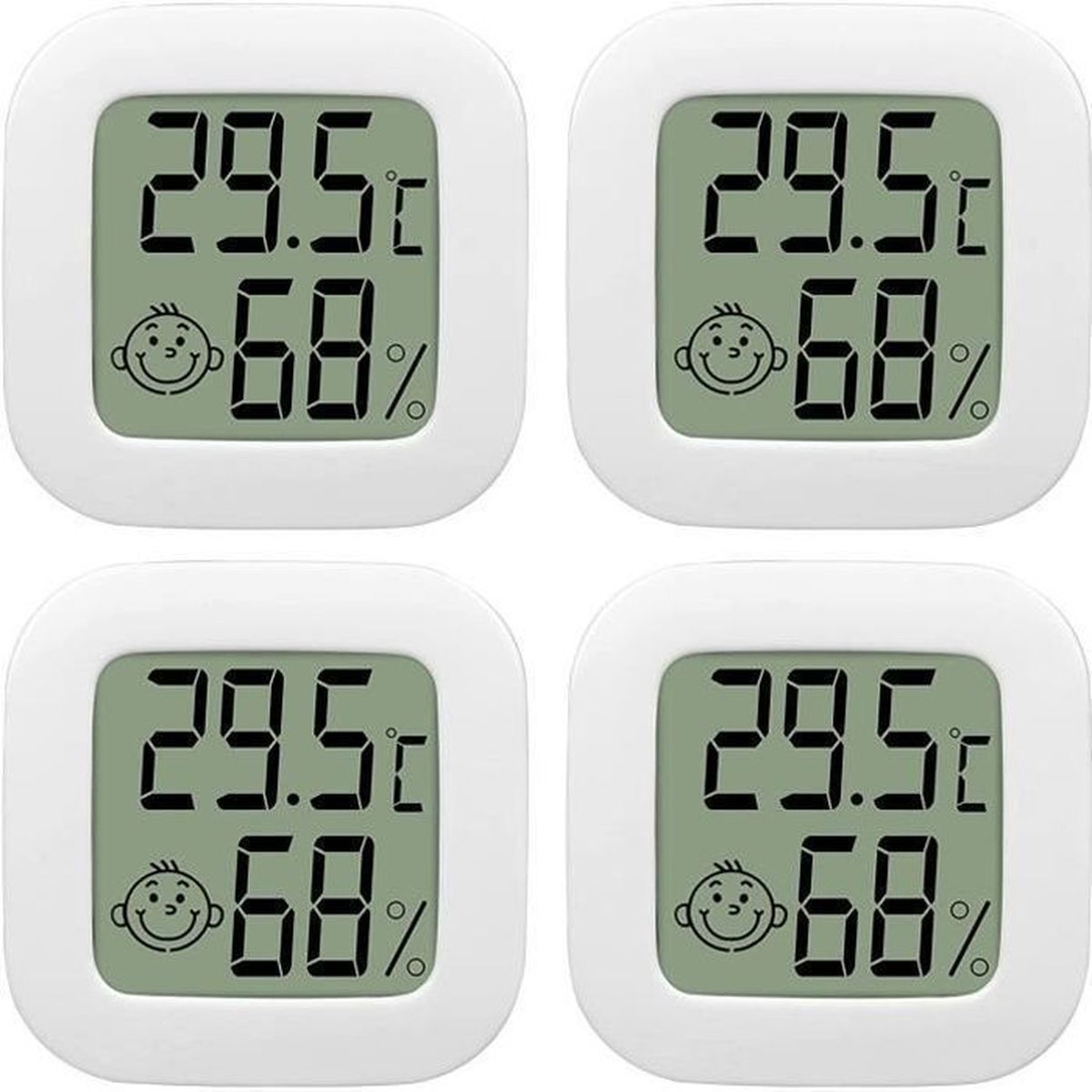 4€30 sur Mini thermomètre LCD numérique intégré hygromètre indicateur de  température intérieur - Noir - Station météo thermomètre pluviomètre -  Achat & prix