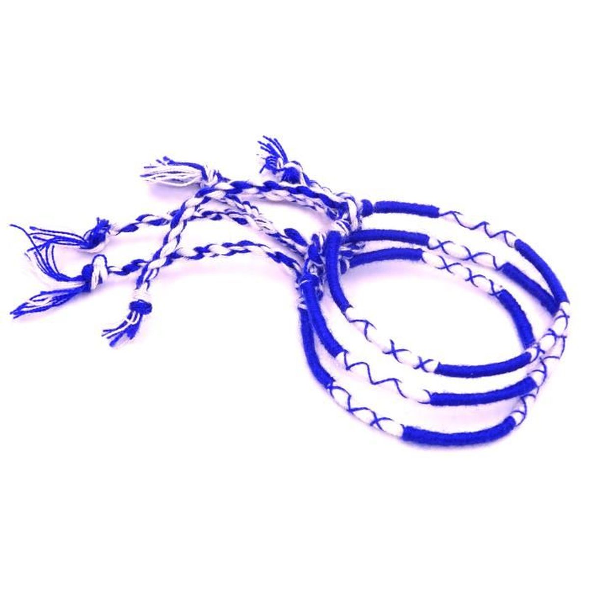 Lot 5 Bracelets Bresiliens de l'Amitié Macramé coton Friendship bleu marron