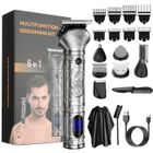 EKESOR Kit 6 en 1 Tondeuse cheveux et barbe professionnelle homme Électrique Rasoir Barbe avec 3 tête,LCD Affichage,Gris