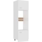 Armoire à micro-ondes - AKOZON - Blanc - 60x57x207 cm - Aggloméré - 2 portes