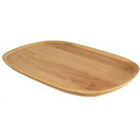 efo Plateau de service ovale en bois - Assiette en bois de hêtre - Une excellente option comme plateau à fromage - taille 31x20x2 cm