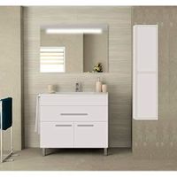 Meuble de salle de bain SYN 60CM Blanc avec plan vasque, miroir et colonne. Avec porte serviettes en cadeau!!!
