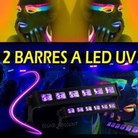 jeux de lumières pack de 2 BARRES UV à LED soirée fluo garantie PA DJ LED MIX SONO BAR CLUB LASER ANNIVERSAIRE mariage