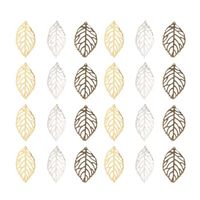 300 arbre feuilles charmes bijoux de fabrication de pendentifs accessoires de fabrication en métal creux pour fabrication de