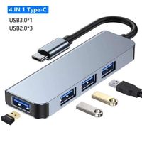 CS-00604-Adaptateur USB HUB C 6 en 1. USB C vers USB 3.0. Dock Compatible HDMI pour MacBook Pro. Nintendo Switch USB C. séparateur
