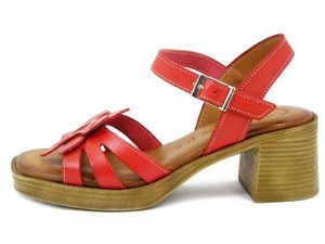 Sandales cuir rouge femme outlet