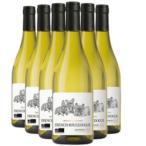 VIN BLANC French Bouledogue Pays d'Oc Prestige Collection Sauvignon 2022 - Vin Blanc du Languedoc - Roussillon (6x75cl) BIO