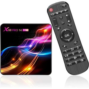 Box Android Tv 8k Ultra Hd Smart Media Player 4gb+64gb Avec Télécommande Noir Yonis à Prix