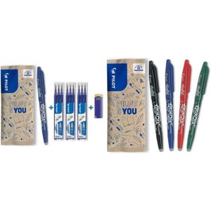 Stylo FriXion Bleu Bonus Pack gomme 5 étuis de 3 recharges pointe moyenne  bleu - Cdiscount Beaux-Arts et Loisirs créatifs