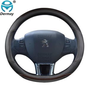 Housse de Volant de Voiture Cousu à la Main en Cuir Respirant perforé antidérapant Bricolage adapté pour Peugeot 207 Partner Expert Fiat Scudo Accessoires de Voiture